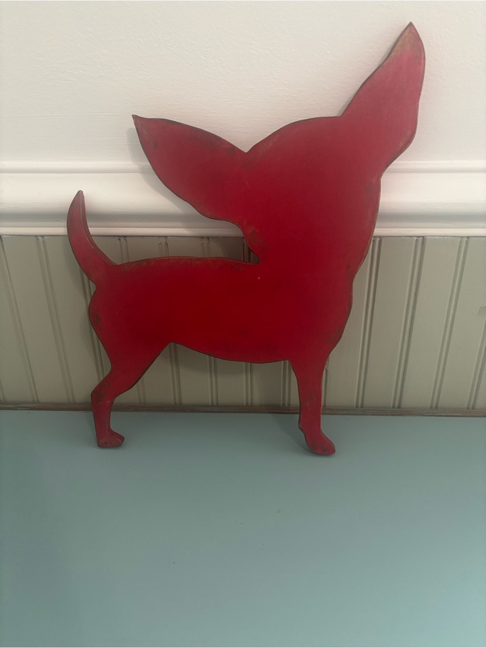 Red Chihuahua Silhouette Wall Accent - Unbranded